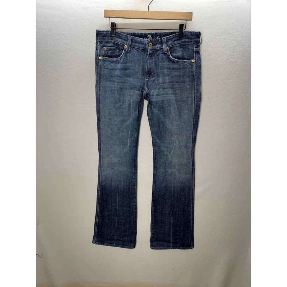7 For All Mankind A Pocket Jeans Womens 30 Blue Denim Bootcut Low Rise 3484